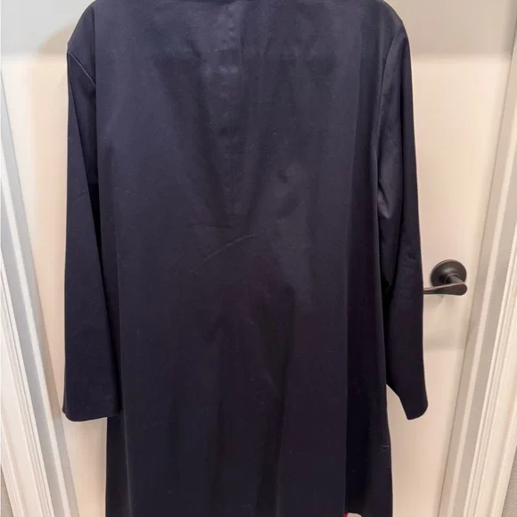 NWT Design Exchange Due Per Due Rain Trench Coat Navy Red Lining Sz 18W - Picture 4 of 7